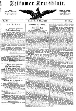 Teltower Kreisblatt vom 06.03.1880