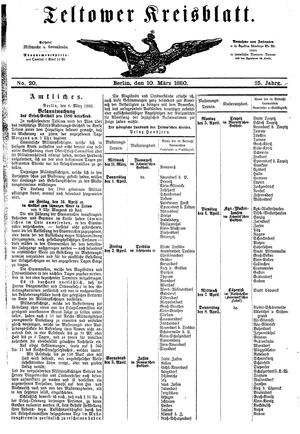 Teltower Kreisblatt vom 10.03.1880