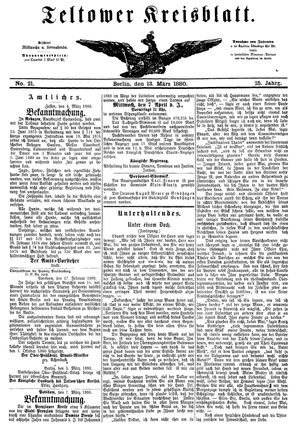 Teltower Kreisblatt vom 13.03.1880