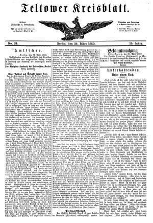 Teltower Kreisblatt vom 24.03.1880
