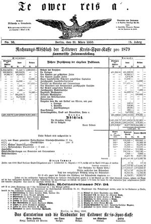 Teltower Kreisblatt vom 31.03.1880