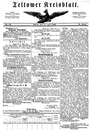 Teltower Kreisblatt vom 14.04.1880