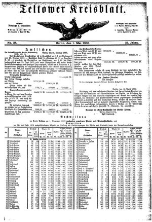 Teltower Kreisblatt vom 01.05.1880