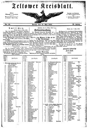 Teltower Kreisblatt vom 15.05.1880