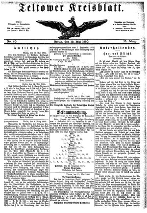 Teltower Kreisblatt on May 19, 1880