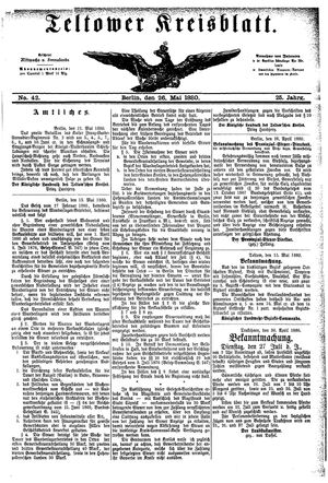 Teltower Kreisblatt on May 26, 1880