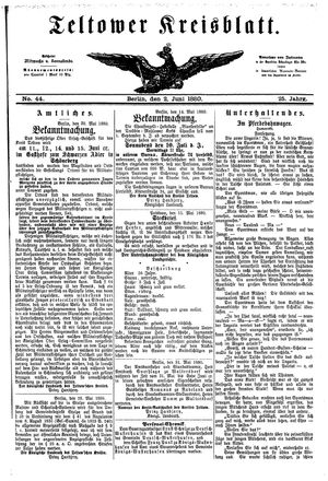 Teltower Kreisblatt vom 02.06.1880