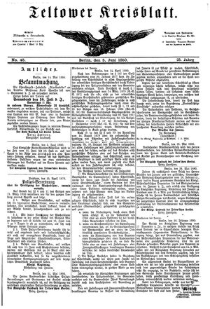 Teltower Kreisblatt vom 05.06.1880