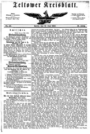 Teltower Kreisblatt on Jun 19, 1880