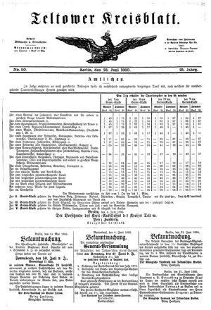 Teltower Kreisblatt on Jun 23, 1880