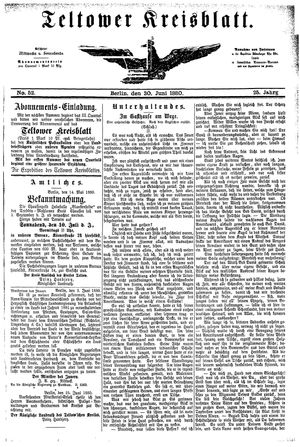 Teltower Kreisblatt vom 30.06.1880