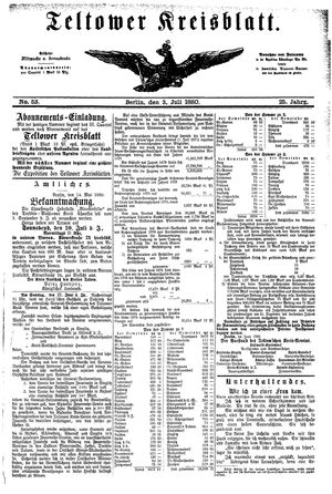 Teltower Kreisblatt vom 03.07.1880