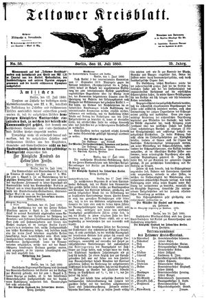 Teltower Kreisblatt vom 21.07.1880