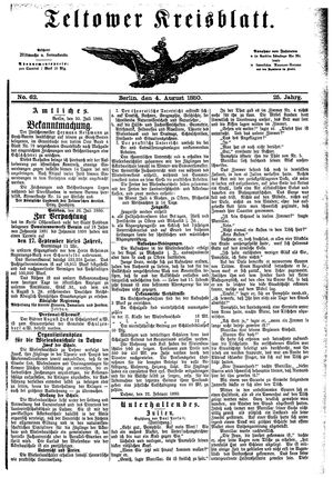 Teltower Kreisblatt vom 04.08.1880