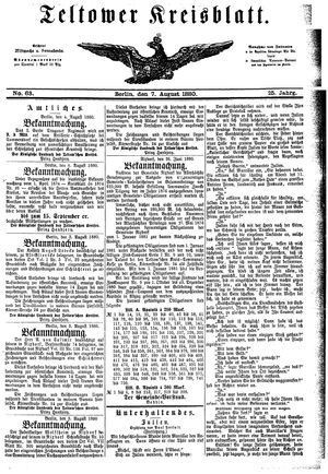 Teltower Kreisblatt vom 07.08.1880