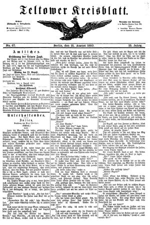 Teltower Kreisblatt vom 21.08.1880