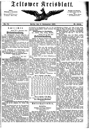 Teltower Kreisblatt vom 08.09.1880
