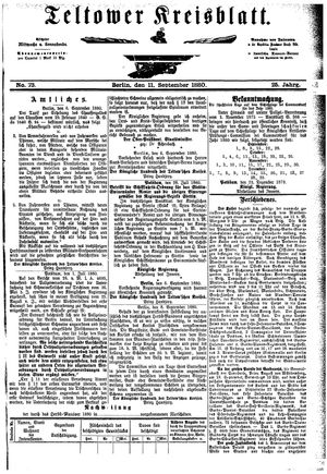 Teltower Kreisblatt vom 11.09.1880