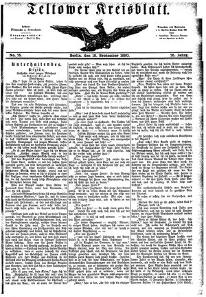 Teltower Kreisblatt vom 18.09.1880