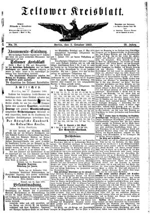 Teltower Kreisblatt vom 02.10.1880
