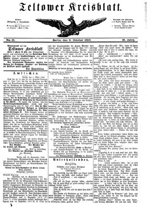Teltower Kreisblatt vom 09.10.1880
