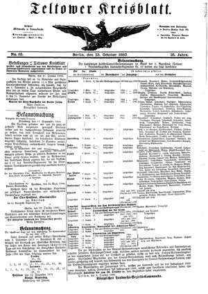 Teltower Kreisblatt on Oct 23, 1880
