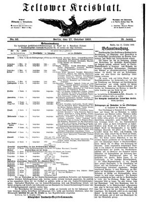 Teltower Kreisblatt vom 27.10.1880