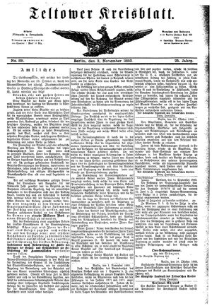 Teltower Kreisblatt vom 03.11.1880
