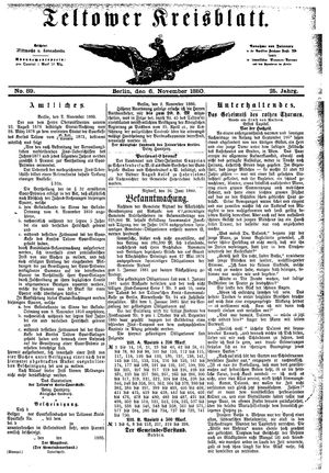 Teltower Kreisblatt vom 06.11.1880