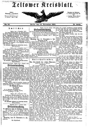 Teltower Kreisblatt vom 10.11.1880