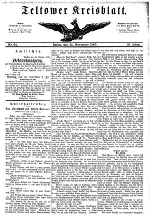 Teltower Kreisblatt vom 24.11.1880