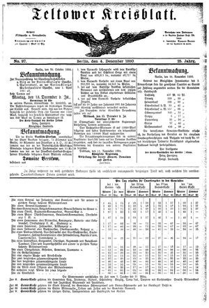 Teltower Kreisblatt vom 04.12.1880