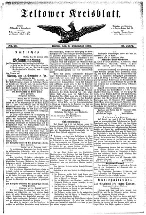 Teltower Kreisblatt vom 08.12.1880