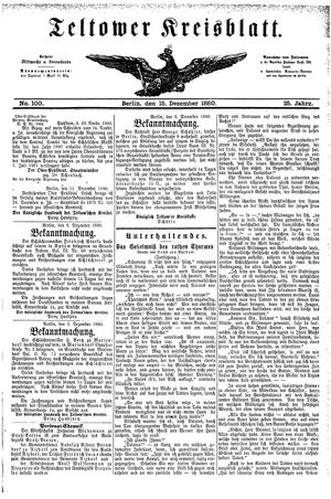 Teltower Kreisblatt vom 15.12.1880