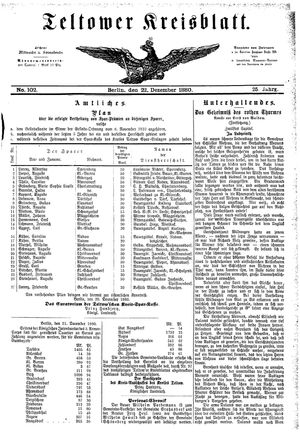 Teltower Kreisblatt on Dec 22, 1880