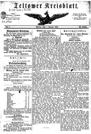 Teltower Kreisblatt on Jan 1, 1881