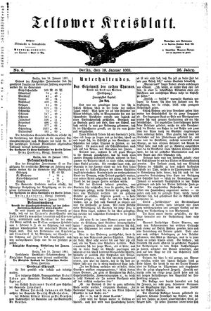 Teltower Kreisblatt on Jan 19, 1881