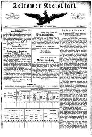 Teltower Kreisblatt vom 22.01.1881