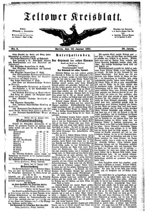 Teltower Kreisblatt vom 26.01.1881
