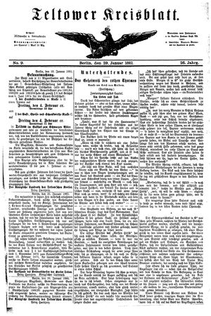 Teltower Kreisblatt vom 29.01.1881