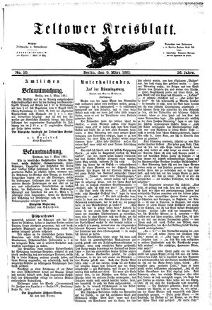 Teltower Kreisblatt vom 09.03.1881