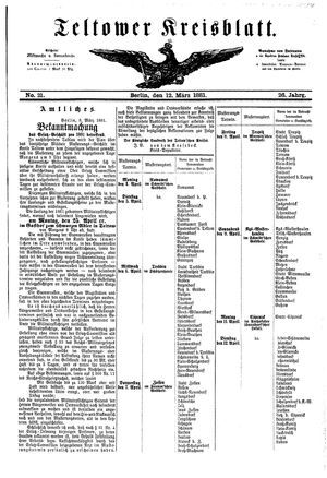 Teltower Kreisblatt vom 12.03.1881