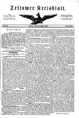 Teltower Kreisblatt vom 26.03.1881