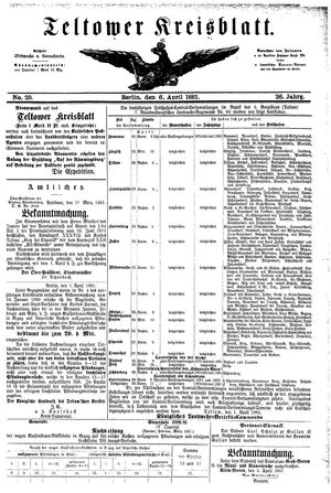 Teltower Kreisblatt on Apr 6, 1881