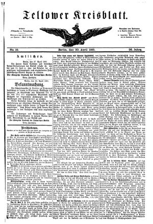 Teltower Kreisblatt vom 30.04.1881