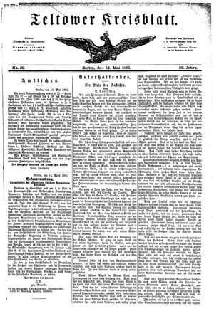 Teltower Kreisblatt vom 14.05.1881