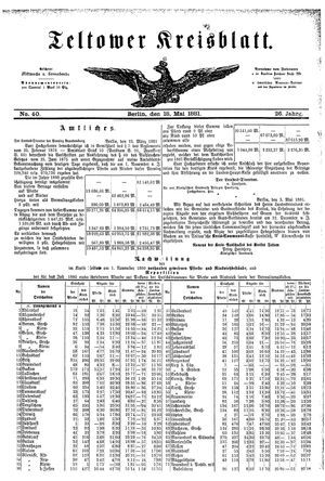 Teltower Kreisblatt on May 18, 1881
