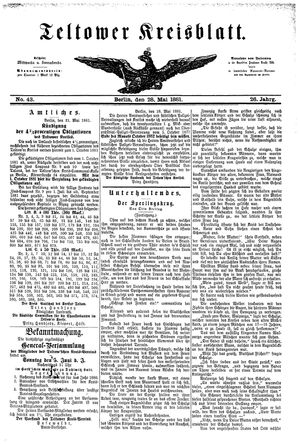 Teltower Kreisblatt vom 28.05.1881