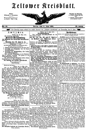 Teltower Kreisblatt vom 04.06.1881