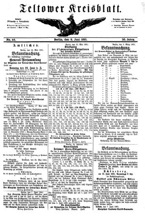 Teltower Kreisblatt vom 09.06.1881